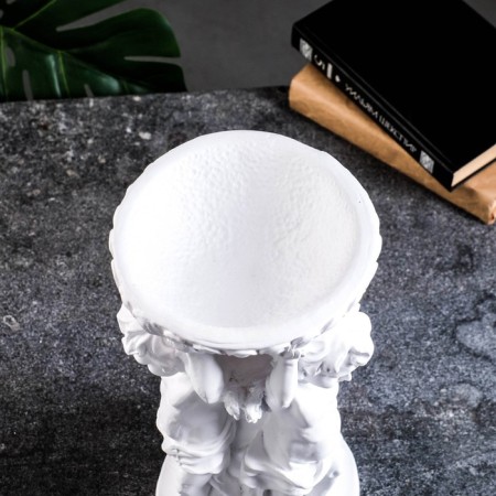Figure pot "Three Angels", 0.3 l/15x15x33 cm, white-2