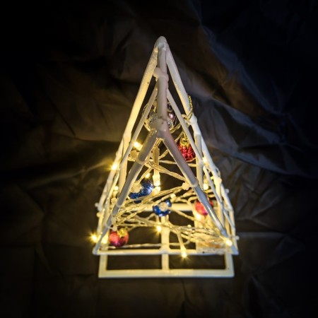 LED figure "White Christmas tree", 22 × 40 × 12 cm, 6 watts, AAX3 batteries (not complete)-2
