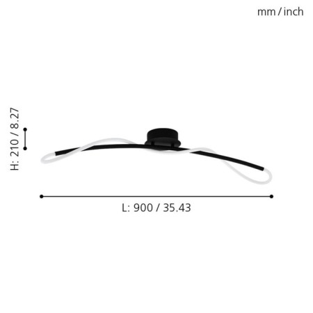 Egidonella lamp, 1x20W LED, 3000K, 3250LM, black color-1