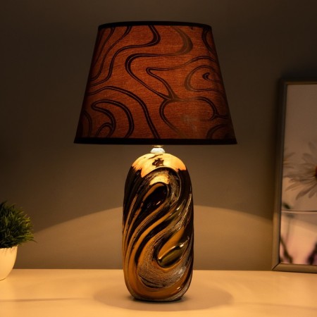 Dominica table lamp E14 40W chocolate-gold 22.5x22.5x40cm-1