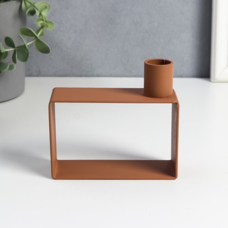 Summary Metal on 1 candle "Strict lines" candle d = 2 cm pink 10.2x4x11 cm-2