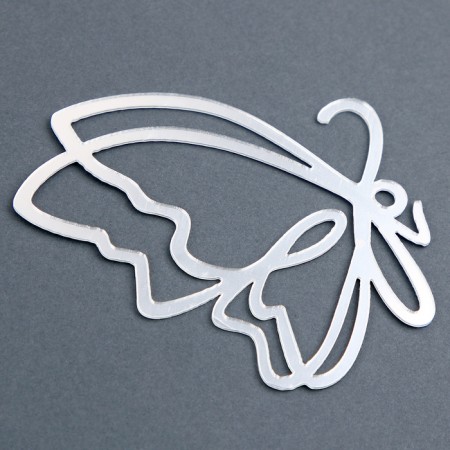 Set for decorating "butterflies", set of 5 pcs, color silver-2