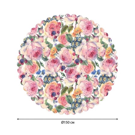 Rosa Rosa Roses, Round, Saten, D = 150 cm-1