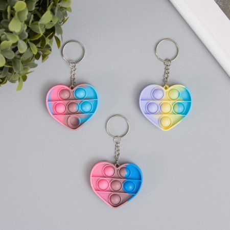 Trick rubber anti -stress (endless pipe) "Multi -colored heart" mix 5x5.7x1.3 cm