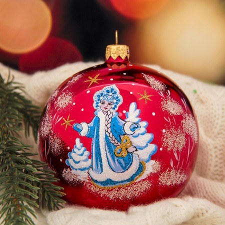 Ball "Snow Maiden" 9.5 cm mix