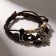 Bracelet Leather "Binding" with suspension, dragonfly, brown color, D = 8 cm