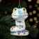 Christmas tree toy "Snake Smile Blue", 7 cm, porcelain