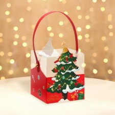 New Year. Box a gift New Year's folding PVC with handles, 