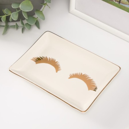 Souvenir ceramics stand for the rings "eyelashes" 14x9x1.6 cm