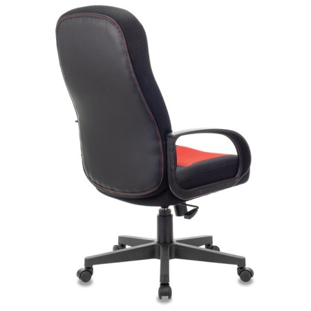 Armchair for the head of Brabix City EX-512, black/red fabric TW-3