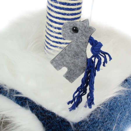 The house is small for cats, fur/velor, 34 x 34 x 60 cm, blue-2