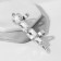 Ring "Assorted" volumetric claw, white color in silver, dimensionless