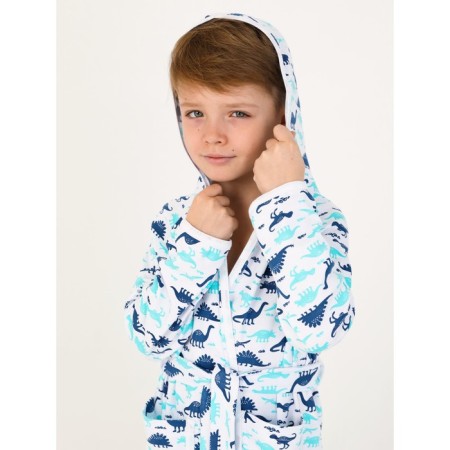 Children's robe with a hood, height 128 cm-5