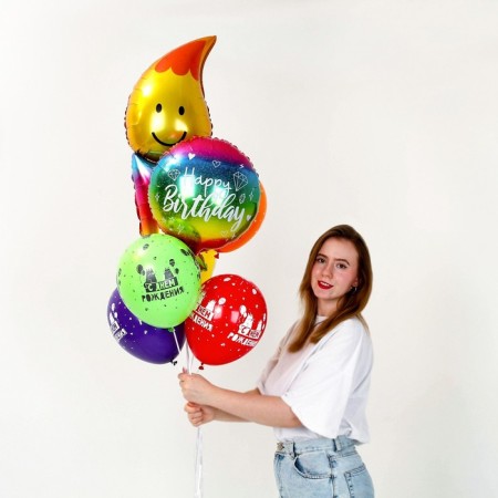 Set of balls "Happy Birthday. Candle ”, latex, foil, set 7 pcs.-3