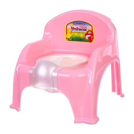Pot children's “duckling” with a lid, light pink / white 310x295x280mm-1