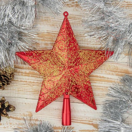 Tips "Star" curls with sparkles, 20.5x23 cm, yellow-red
