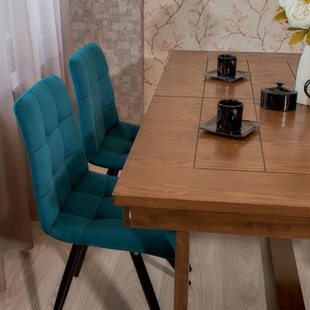 Dining stool Polini Home Berlin SM, color dark turquoise-black-9