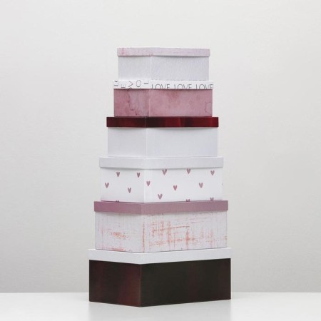 Set of boxes 6 in 1 "Romance", 30.5 x 20 x 13 - 19 x 13 x 8 cm-1