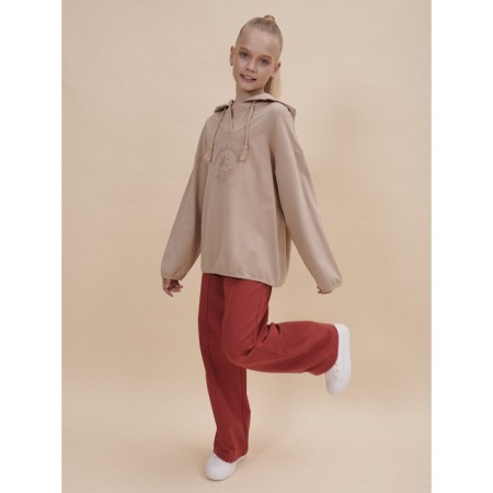 Sweatshirt for girls, height 122 cm, sandy color-6