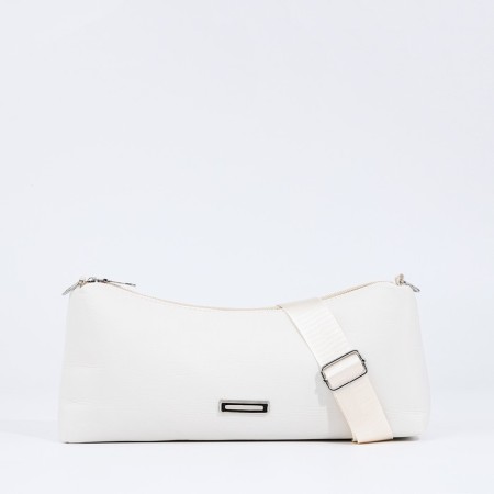 Bag Cross-Bodi with a zipper, white color-1