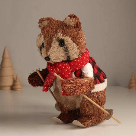 Decor "Raccoon Ski" 21x12x16 cm-3