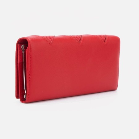 Women's wallet on magnets, red color-1