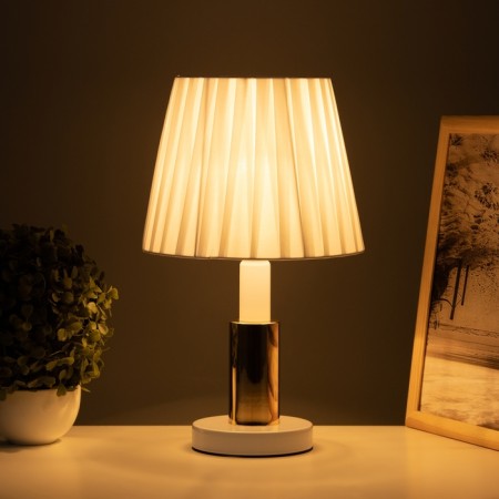 Table lamp "Lida" 1x40W E27 white/gold 21x21x36cm-1