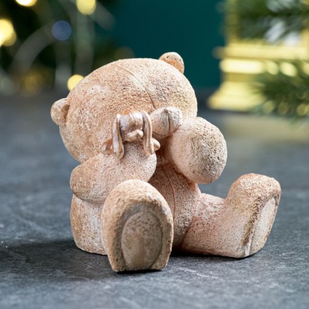 Figure "Bear sits with a bunny" beige, 8x6x6cm