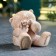 Figure "Bear sits with a bunny" beige, 8x6x6cm