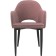 Metal frame chair Vener Metal/velor, black/pink 55x59x86 cm