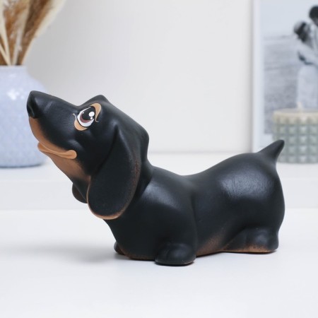 Piggy bank "Dachshund" black, 25x12x15cm-1