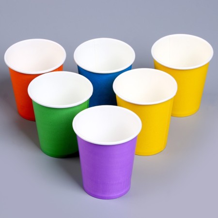 A set of paper disposable glasses "Differently", 250 ml, 6 pcs, mix-2