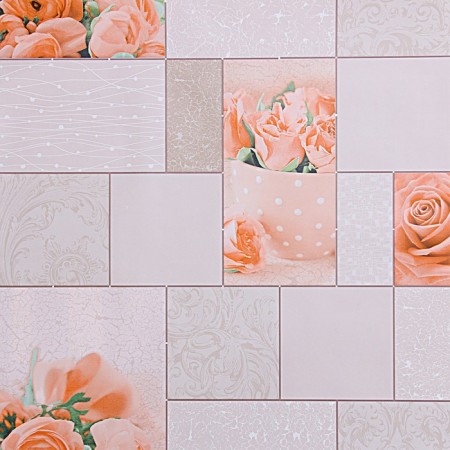 Paper rose wallpapers 1301-1, 0.53x10.05m, pink gold-1