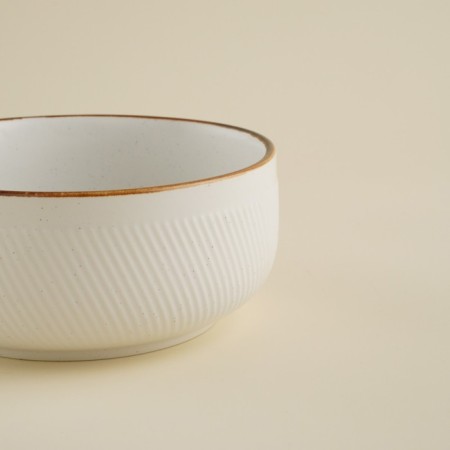 Porcelain bowl SL Home “Waves in Stone”, 650 ml, D = 14 cm, white color-2