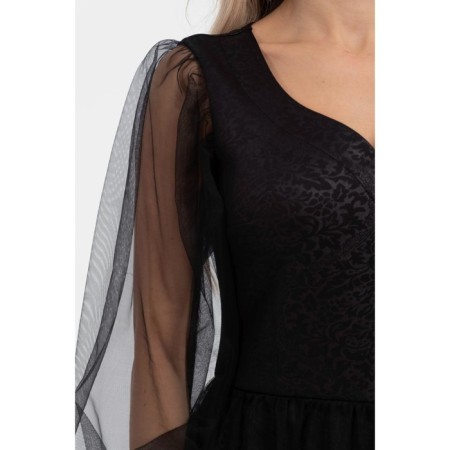 Female dress, size 44, black color, pink-8