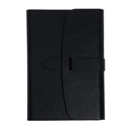 Deliciper of Leduced A5, 136 SENETE sheets, Cover artificial leather, magnetic strap, replaced block, black