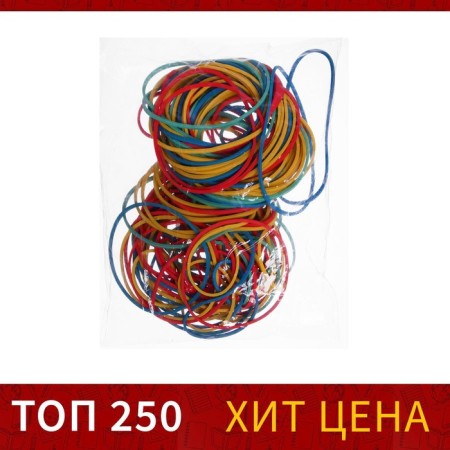 Bank gum, 100 g, diameter 60 mm, length 95 mm, section 1.7 x 1.7 mm, mix, in the bag
