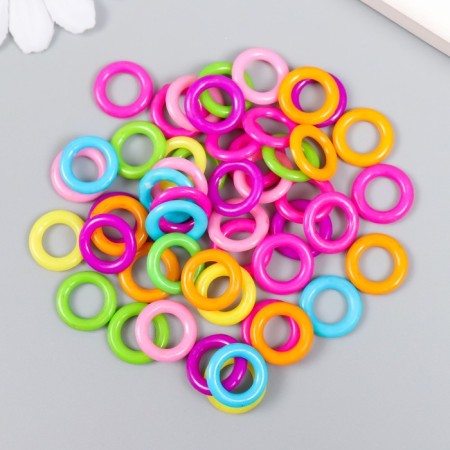 Beads for creativity plastic "Ring" Color set 50 pcs 1.3 cm