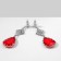 Earrings with rhinestones "Eden" breeze, red-white color in silver