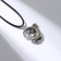 Pendant on the lace "lizard", color black silver on a black lace, 40 cm
