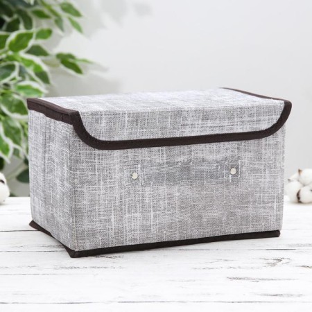 Stelly box for storage with a lid "Ronda", 26 × 20.5 × 16 cm, color gray color