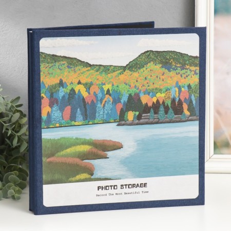 Photo album magnetic 30 sheets "river and forest. Abstraction" Density 300 g 28x27x3 cm