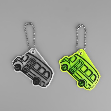 The reflective element "Bus", bilateral, 5.5 × 3.4 cm, color mix-4