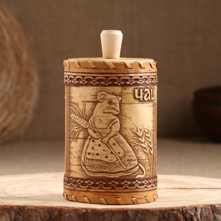 TUES "Mouse", tea, 400 ml, 8 x 8 x 13 cm, birch bark