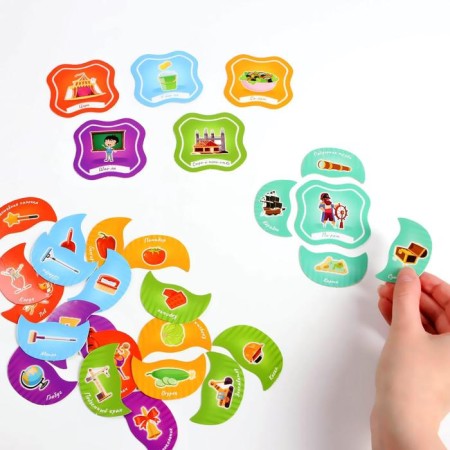 Board game "Logic chains. Find the common », 6 puzzles, 3+-3