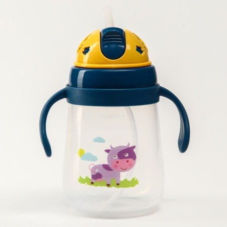 A drinker with a silicone tube and handles, 400 ml., Mix color-8
