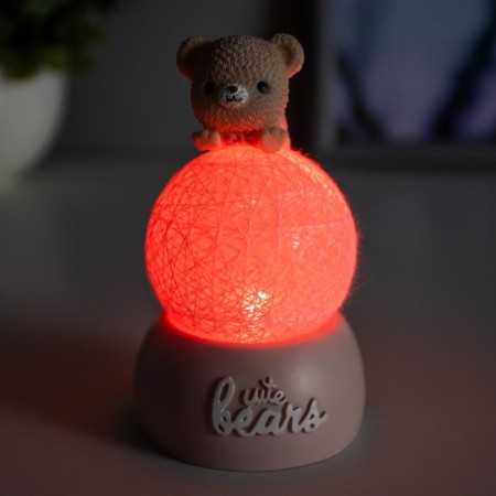 Nightlight "Bear" LED from batteries pink 6x6x10 cm Risalux-2