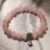 Bracelet Shar No. 8 with a suspension heart “Quartz Pink”, 18 size