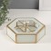 Casket glass with a metal frame "hexagon" transparent white 17.5x20x8 cm