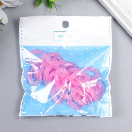 Decor for creativity Plastic "Ring for the chain" pink pastil set 25 pcs 2.3x1.65 cm-3